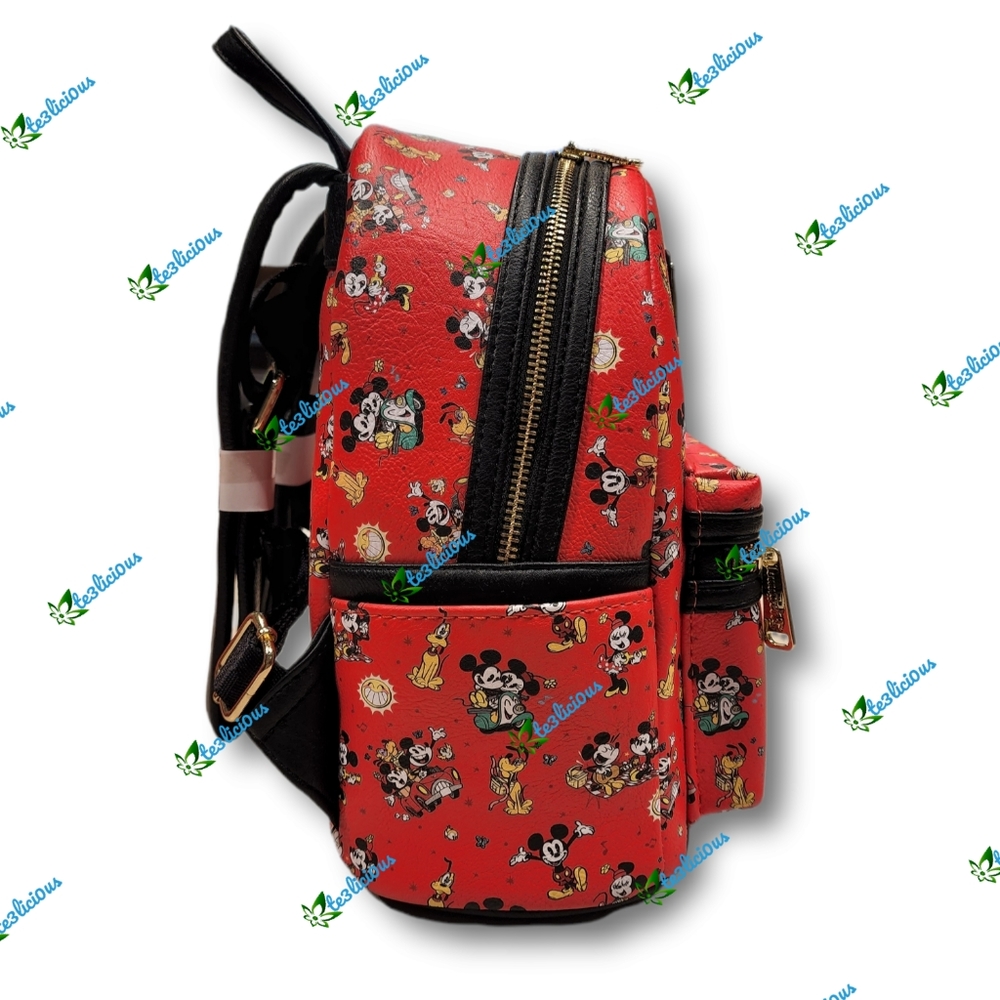 DISNEY PARKS LOUNGEFLY RETRO MINNIE MICKEY PLUTO BACKPACK - Picture 6 of 8